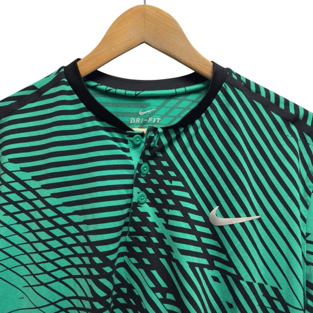 Nike‎ Roger Federer RF Men's XL 2017 Indian Wells Miami Henley Tennis Polo Shirt